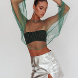 Drama, Drama Long Sleeve Fishnet Top Green