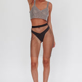 Star Rise Diamante Fishnet Skirt Black