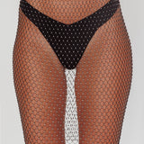 Star Rise Diamante Fishnet Skirt Black