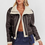 Davis Drawstring Hem Sherpa Jacket Black