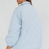By The Fireplace Quilted Puffer Jacket Baby Blue