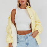 By The Fireplace Quilted Puffer Jacket Butter