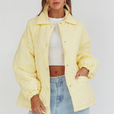 By The Fireplace Quilted Puffer Jacket Butter