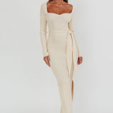 Twilight Moments Long Sleeve Knit Dress Cream