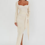 Twilight Moments Long Sleeve Knit Dress Cream