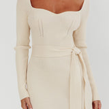 Twilight Moments Long Sleeve Knit Dress Cream