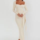 Twilight Moments Long Sleeve Knit Dress Cream