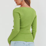 Switch Focus Long Sleeve Knit Top Matcha