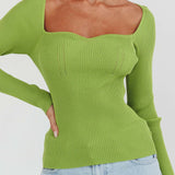 Switch Focus Long Sleeve Knit Top Matcha