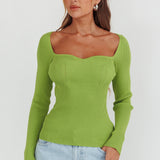 Switch Focus Long Sleeve Knit Top Matcha