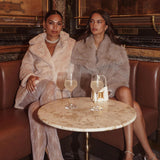 Perceptions Longline Faux Fur Coat Beige