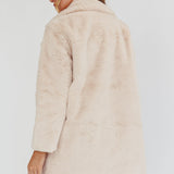 Perceptions Longline Faux Fur Coat Beige