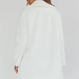 Perceptions Longline Faux Fur Coat White