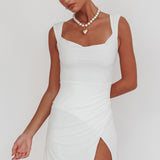Giavanna Thigh Split Mini Dress White