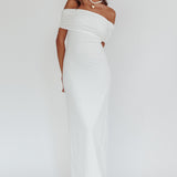 Cruising Sunset Off Shoulder Dress Off White