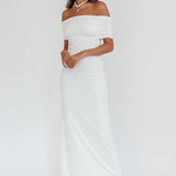 Cruising Sunset Off Shoulder Dress Off White