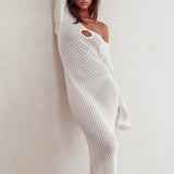 Hold My Heart Knit Maxi Dress Off White