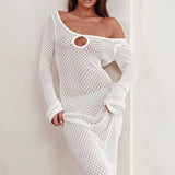 Hold My Heart Knit Maxi Dress Off White