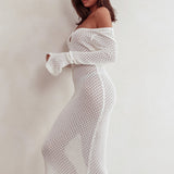 Hold My Heart Knit Maxi Dress Off White