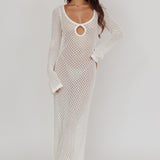 Hold My Heart Knit Maxi Dress Off White