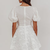 Samsara Puff Sleeve Mini Dress White