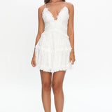 Laney Low Back Cami Strap Dress Lace White