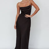 Linka Diamante Strap Maxi Dress Black