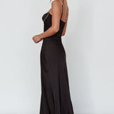 Linka Diamante Strap Maxi Dress Black