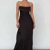 Linka Diamante Strap Maxi Dress Black