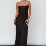 Linka Diamante Strap Maxi Dress Black