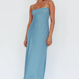 Linka Diamante Strap Maxi Dress Steel