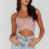Linka Cami Strap Crop Top Blush