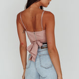 Linka Cami Strap Crop Top Blush