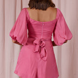 Linka On or Off-Shoulder Half Sleeve Tie-Back Dress Hot Pink