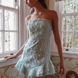 Cece Embellished Bandeau Dress Sage