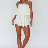 Minnow Tied Shoulder Romper White