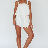 Minnow Tied Shoulder Romper White