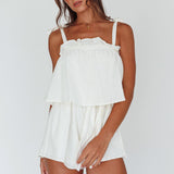Minnow Tied Shoulder Romper White