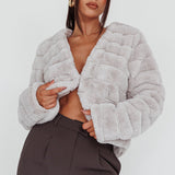Montana Faux Fur Jacket Light Grey