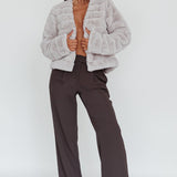Montana Faux Fur Jacket Light Grey