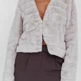 Montana Faux Fur Jacket Light Grey