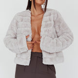 Montana Faux Fur Jacket Light Grey