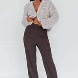 Montana Faux Fur Jacket Light Grey