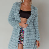 Montana Faux Fur Long Jacket Matcha