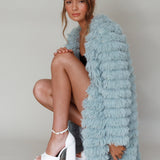 Montana Faux Fur Long Jacket Matcha