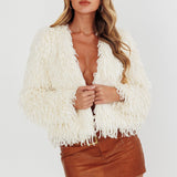 Montana Long Pile Faux Fur Jacket White