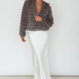 Montana Shaggy Faux Fur Coat Grey