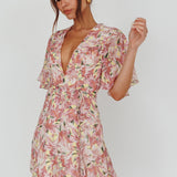 Estelle Angel Sleeve Dress Lily Print Yellow