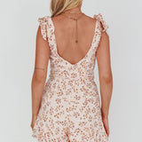 Let The Light In Ruched Bust Wide Strap Romper Orange Leopard
