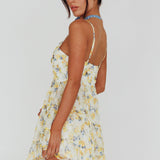 Eternal Sunshine Gathered Bust Babydoll Dress Vintage Blue